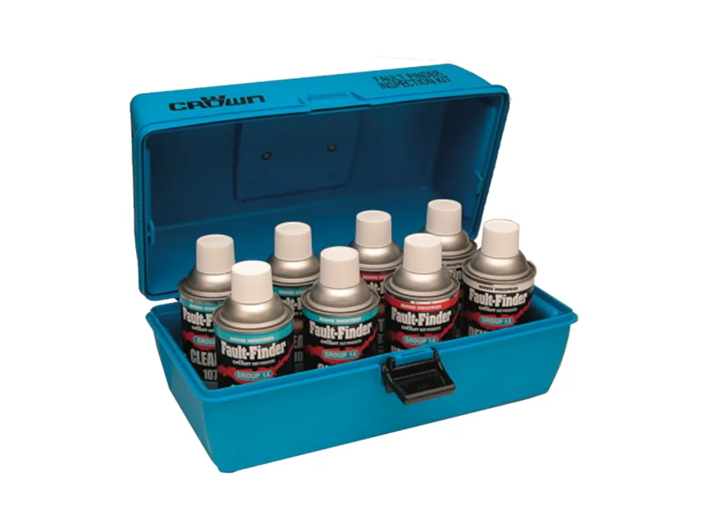 CROWN 1070 Fault Finder Complete Kit (4 Cans Cleaner, 2 Cans Penetrant, 2 Cans Developer, 1 Carrying Case)