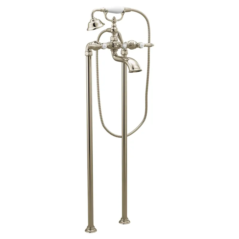 Moen S22110NL Weymouth Polished Nickel Two-Handle Tub Filler Includes Hand Shower