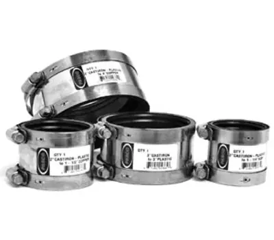 PASCO 58215CP ProSeal 2 in. CI/PL/ST x 1-1/2 in. CI/PL/ST/XH-CI Stainless Steel Flexible Shielded Transition Coupling