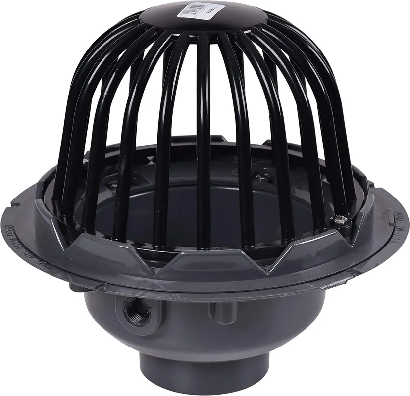 Oatey 78013 PVC Roof Drain with Plastic Dome, 3-Inch, White