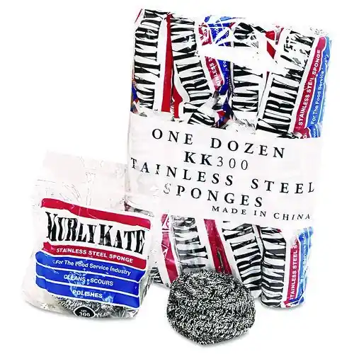 CONTINENTAL PUX300 Kurly Kate Stainless Steel Scrubbers Medium 3.5 x 3.5