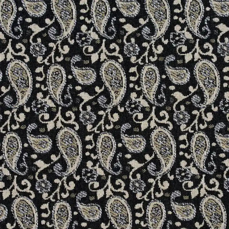 CHARLOTTE 05845 Onyx Paisley Upholstery Fabric