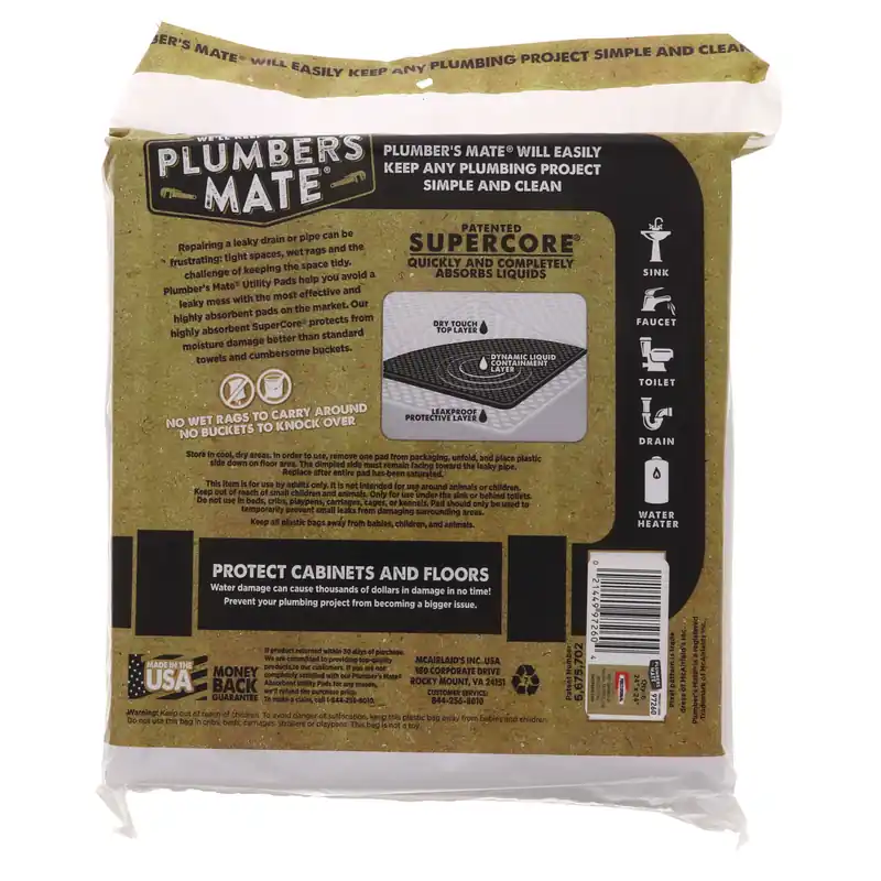 Rectorseal 97260 Plumber's Mate Absorbent Utility Pads 6 Pack Replacement MPN