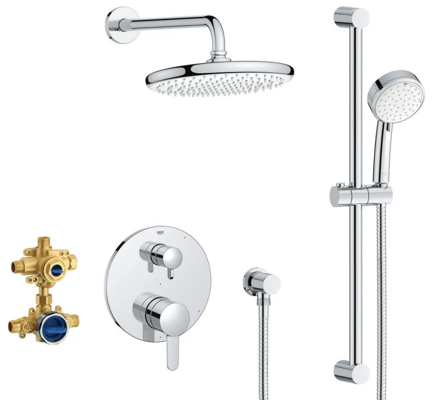 Grohe 29428000 COSMOPOLITAN PRESSURE BALANCE RAIN SHOWER SET in GROHE CHROME