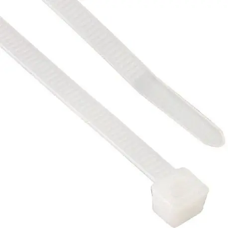 HellermannTyton T50R9M4 Standard Cable Tie, 8 In Length, 50 Lb Tensile Strength, Natural
