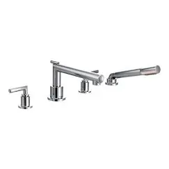 Moen TS93004 Arris Chrome two-handle roman tub faucet includes hand shower