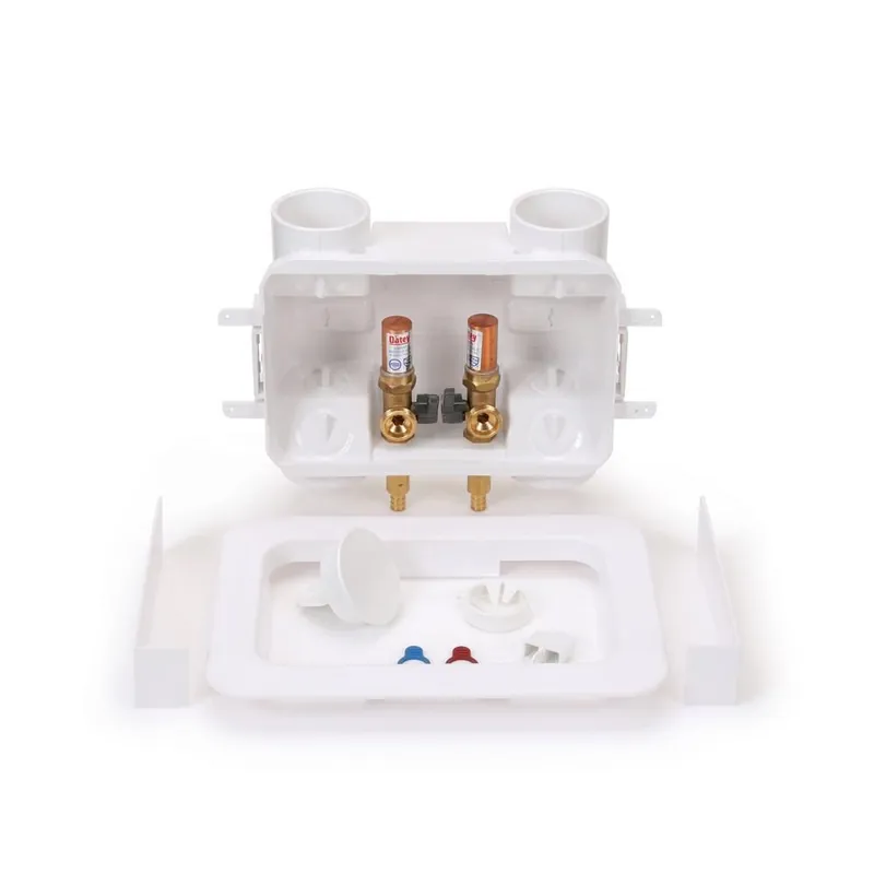 Oatey 38218 2x4 Quarter-Turn F1960 PEX Connection Washing Machine Supply Box with Hammer Arrestor