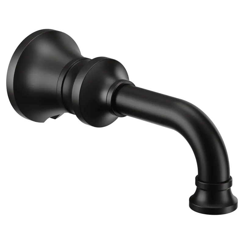 Moen S5001BL Colinet Traditional Non-diverting Tub Spout with Slip-fit CC Connection in Matte Black