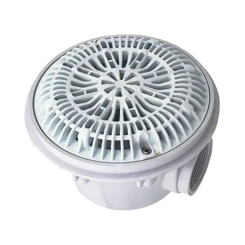 Custom Molded Products 25513-000-000 7-3/4 Round White Shallow Gunite Pool Main Drain Galaxy