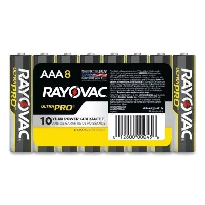 RAYOVAC ALAAA-8J Ultra Pro Alkaline Battery 1.5V AAA 8/PK