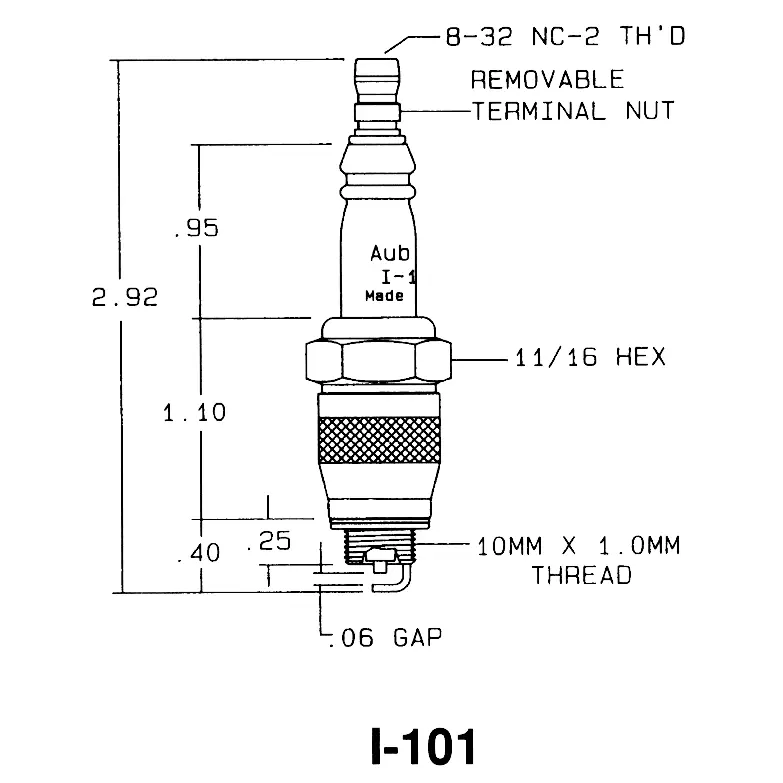 Auburn CS12982 I-101 Spk Plg 10mm Replacement Ignitor