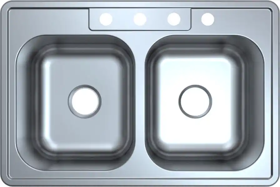 Mainline MLTD332264 Mainline 33 x 22 Double Basin Stainless Steel Kitchen Sink