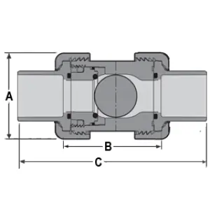 Spears 4527-012 1-1/4 in PVC TU2K IND Ball Check Spigot EPDM