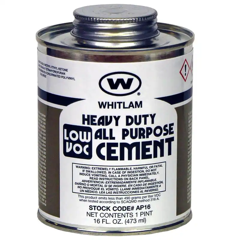Whitlam AP16 16 oz All-Purpose Clear Regular Pipe Cement