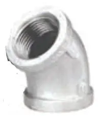 Malleable ZMGL4509 2-1/2 150 GAL MI Import 45 Elbow