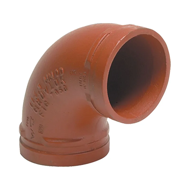 Anvil 390014348 Fig 7050 Standard 90 Deg Pipe Elbow, 5 In, Grooved, Ductile Iron, Rust Inhibiting Paint