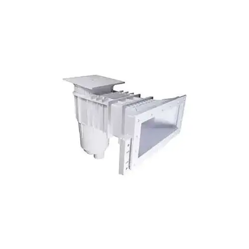 CUSTOM MOLDED PRODUCTS 25160-210-000 Extended Throat Vinyl Skimmer Wide Mouth Square Cover Dual Port