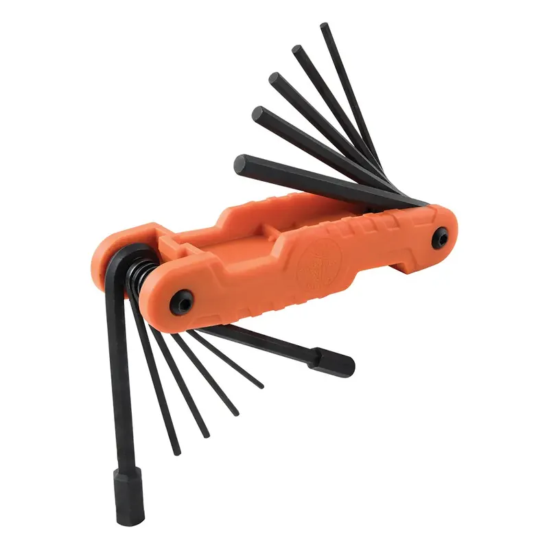 Klein 70550T Pro Folding Hex Key Set, 11-Key, SAE Sizes