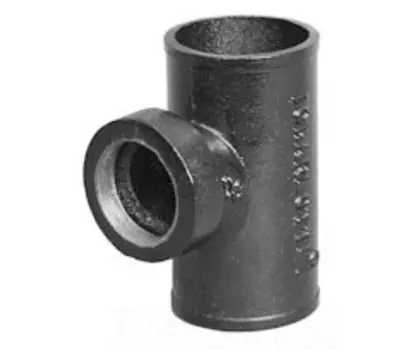 Charlotte Pipe NH 00034 1800 2 in. No Hub Cast Iron Sanitary Tapped Tee