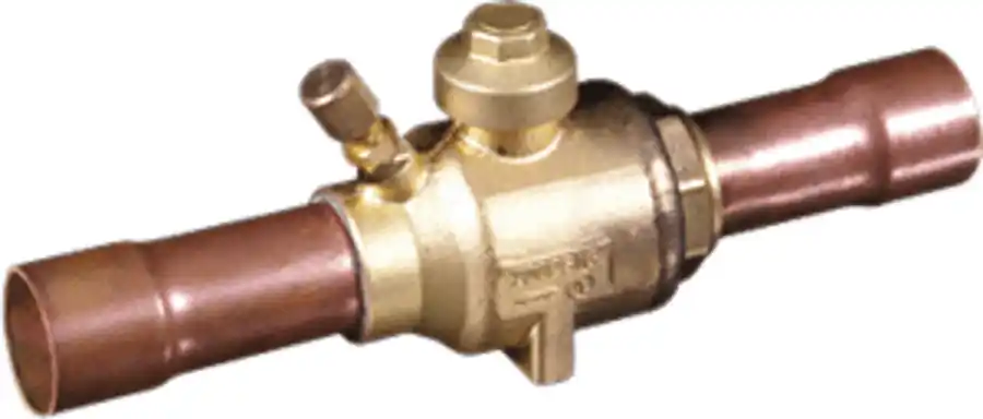 JB Industries V34500 Ball Valve 3/8ODS Extensions Refrigeration Full Flow Steel w/ Port