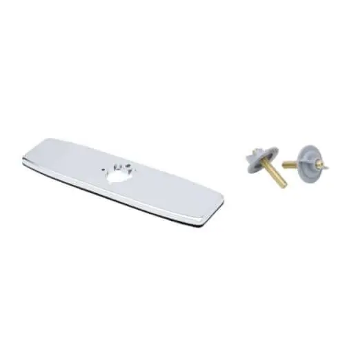 T&S Brass 013434-40 8 Forged Deck Plate w/ Vandal Resistant Pin Holes Chrome-Plated Brass