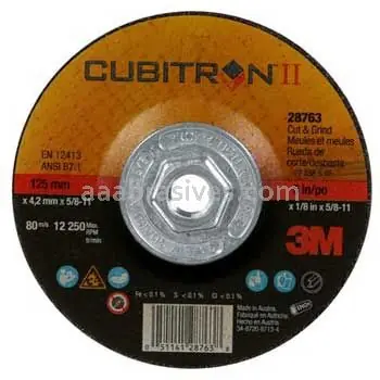 3M 7100247112 5x1/8x5/8-11 T27 Quick Change Cubitron II Cut and Grind Wheel