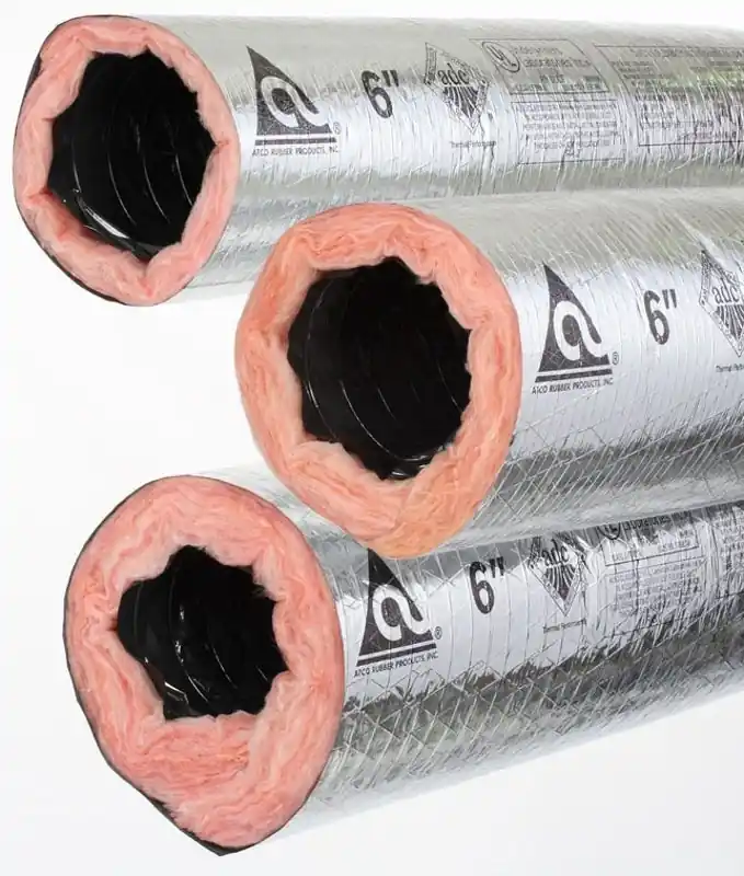 ATCO RUBBER PRODUCTS 13602408 UL Listed Insulated Flexible Duct 8 in x 25 ft R-6.0