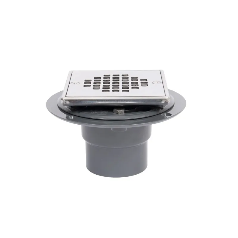 Oatey 42237 Shower Drain Square 2 inch Stainless Steel PVC Solvent Weld Snap In
