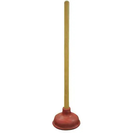 Kissler 57-0100 Household Toilet Plunger With Tailpiece, 5 in Cup, 20 in Handle, Rubber