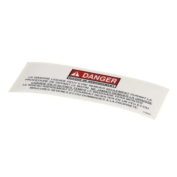 Henny Penny 37989 LABEL-DANGER STIRRING FRE