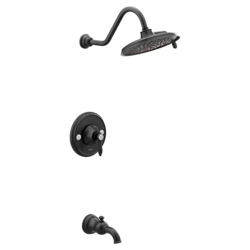 Moen TS32104BL Weymouth Single Handle Multi Function Bathtub & Shower Faucet in Matte Black (Trim Only)