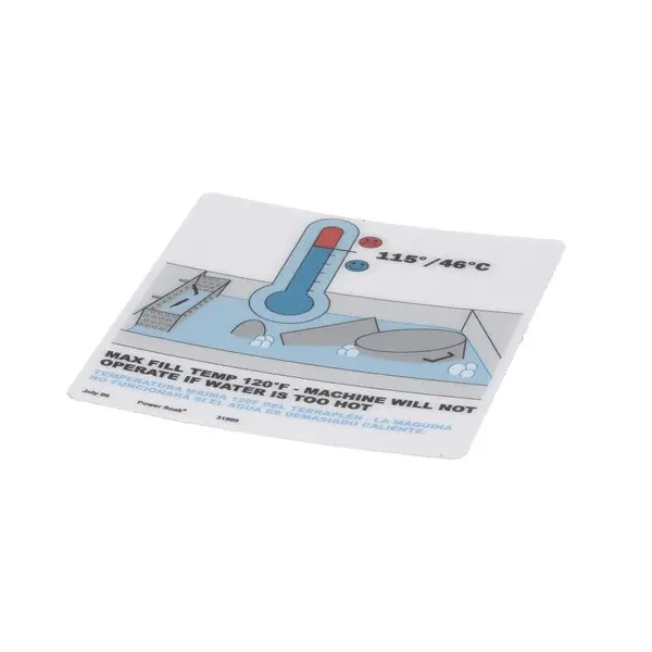 Power Soak Systems 31989 Decal PS-2XX Max Temperature